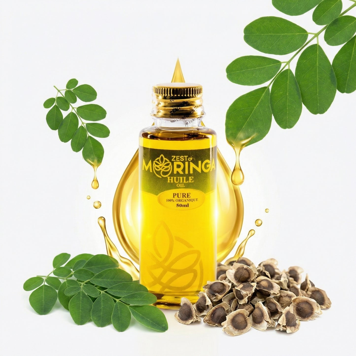 Organic Moringa Oil (50ml) - Skin, Hair & Acne Treatment