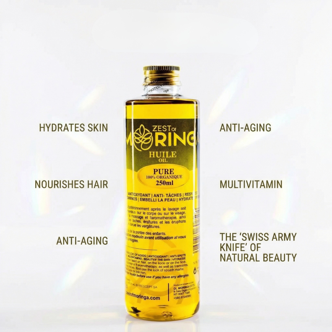 Pure Moringa Oleifera Oil (250ml) - Hair & Skin Therapy