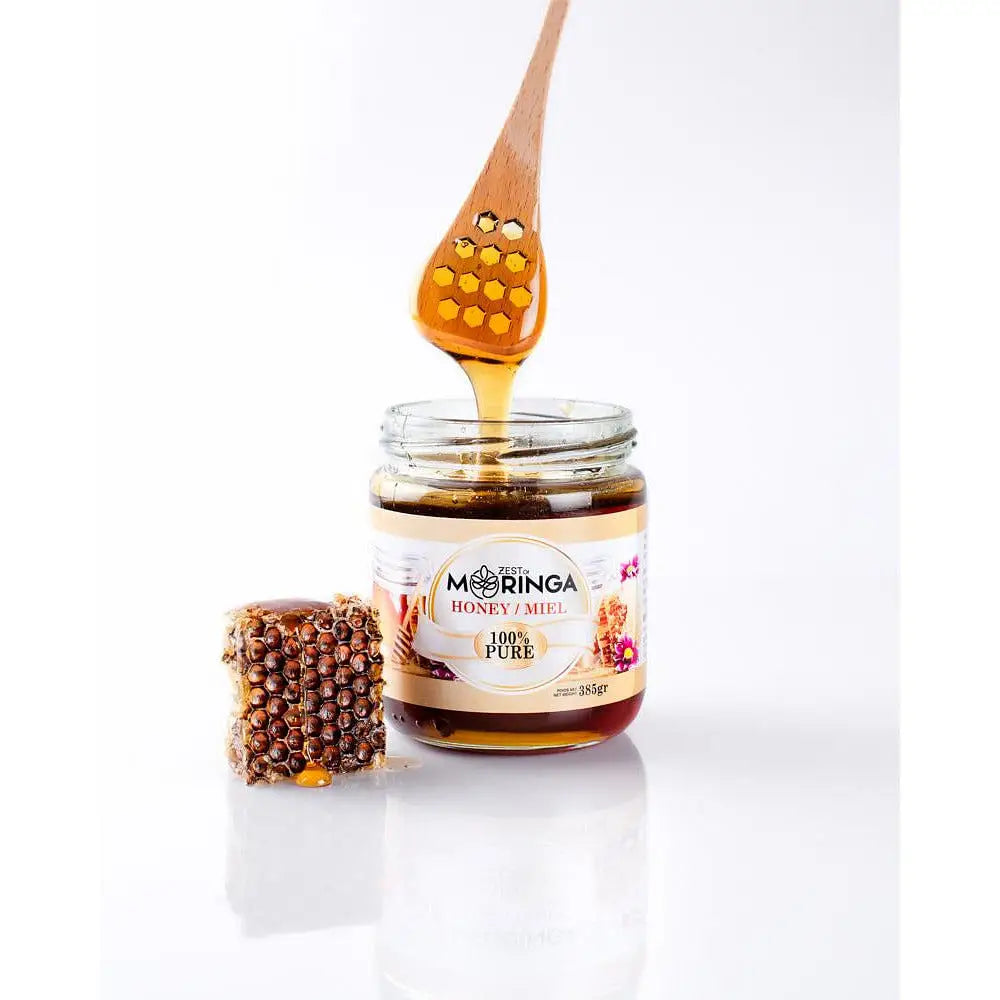 Pure Raw Honey, Natural Royal Jelly, Unfiltered Honey from Moringa Flower Nectar - Zest Of Moringa