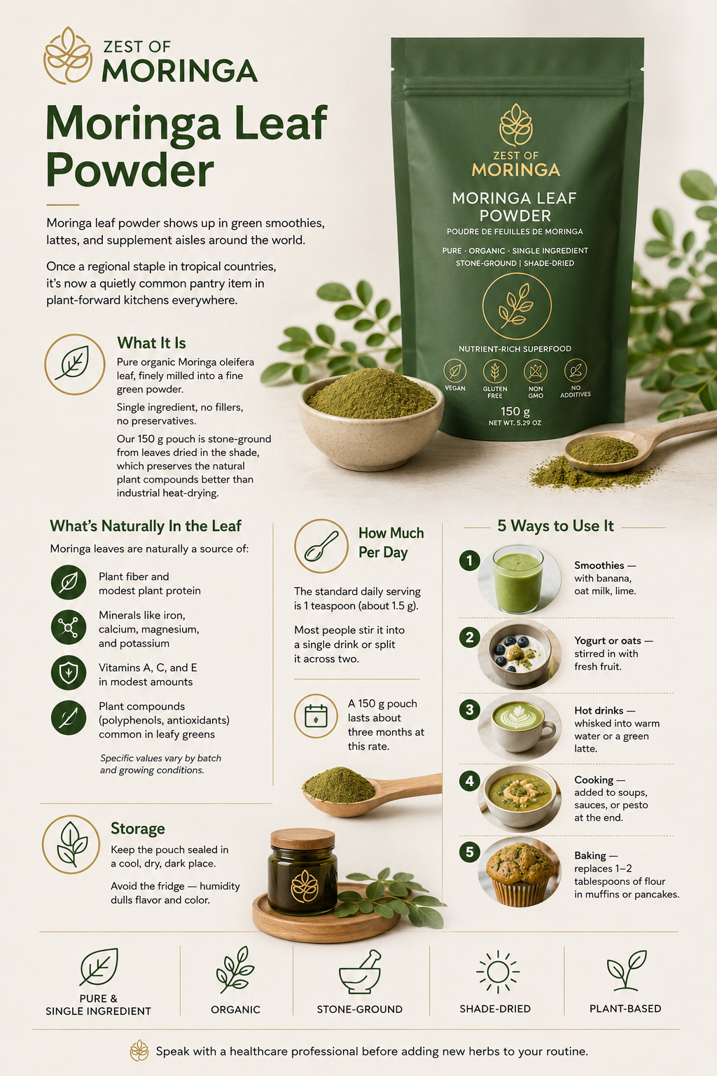 Organic Moringa Leaf Powder: A Daily Plant Ingredient Worth Knowing