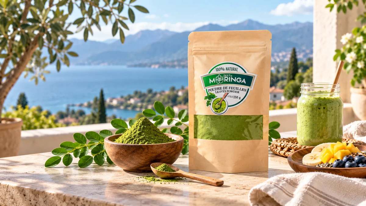 Poudre de feuilles de moringa biologique : une touche verte simple au quotidien