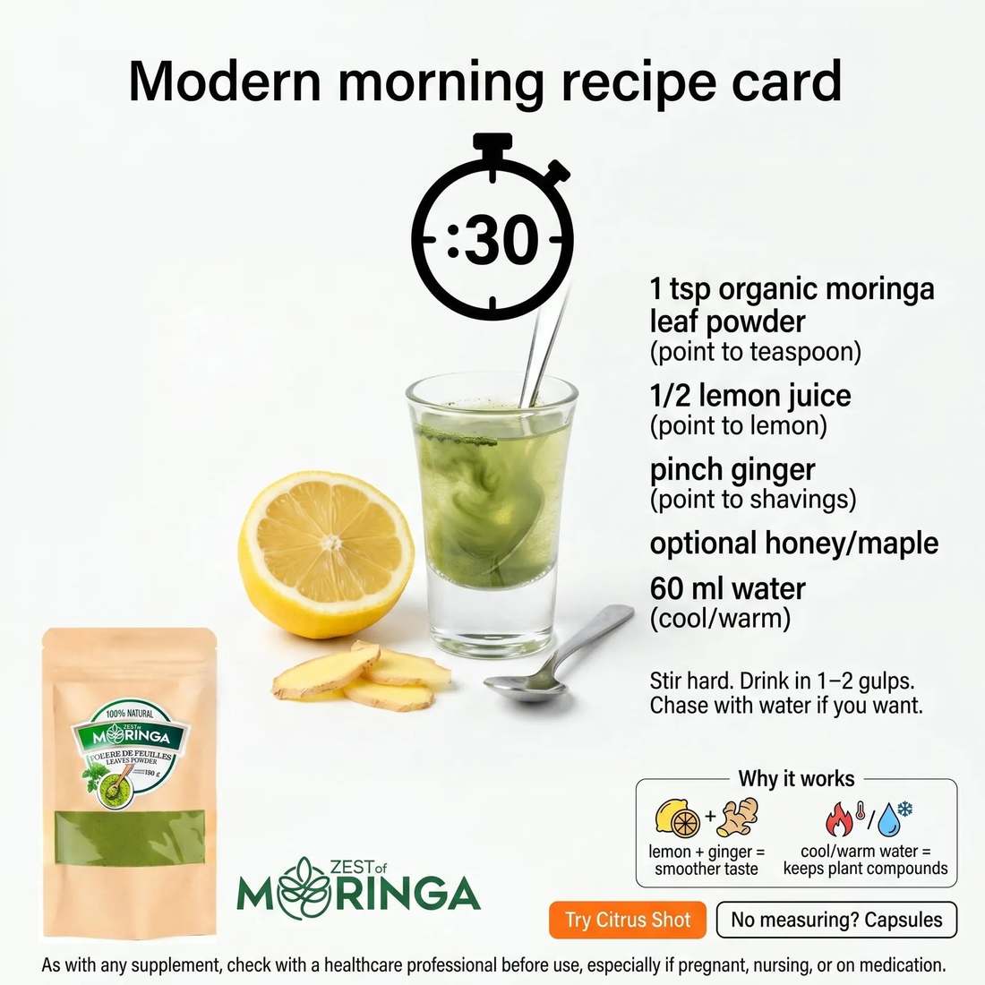 How to Make a Quick Moringa Leaf Powder Shot