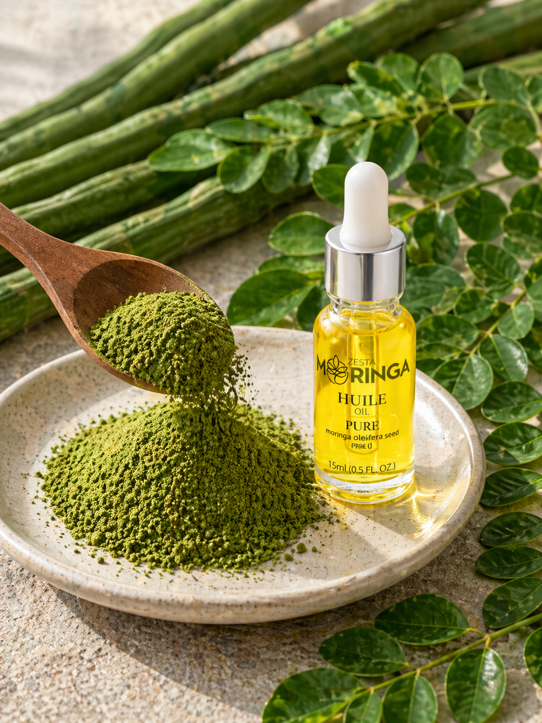 All Zest of Moringa products — tea, powders, capsules, oil and skincare — Canada