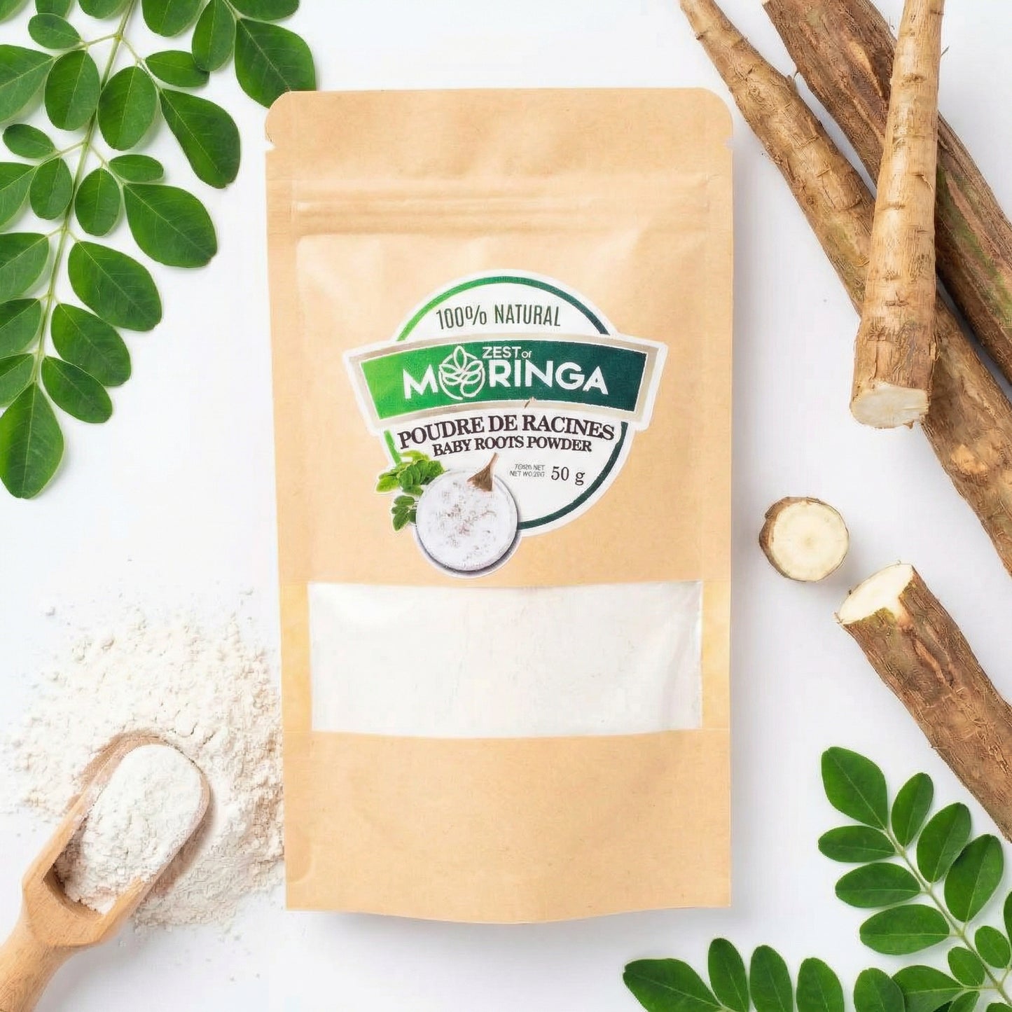 Organic Moringa Root Powder – Natural Energy, Detox & Immune Support Superfood