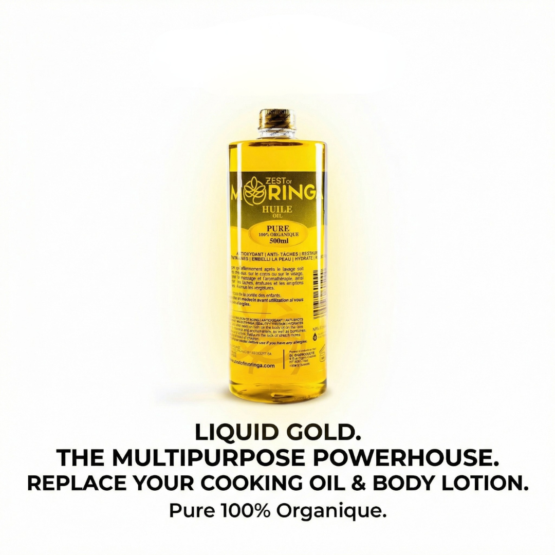 Pure Moringa Golden Oil (500ml) - 100% Natural Value Size