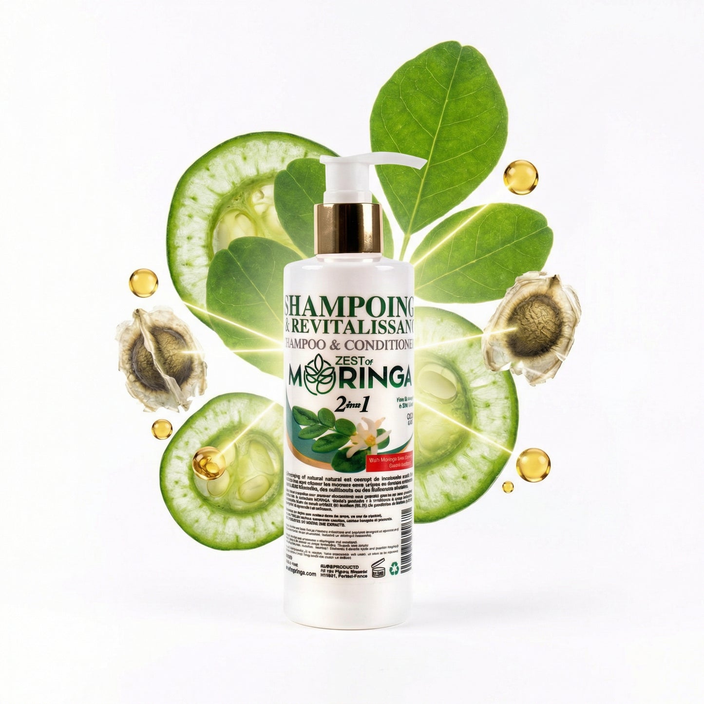 Nourish Your Hair with Moringa 2-in-1 Shampoo and Conditioner - Promotes Growth and Hydration