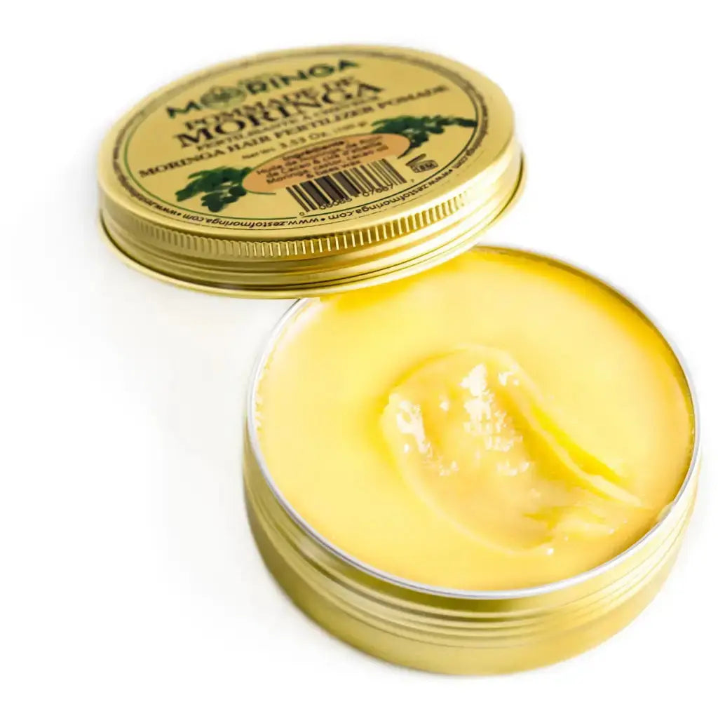 Moringa Hair Pomade Blend Cacao Oil, Castor Oil, and Beeswax for Damaged Hair & Scalp - Zest Of Moringa