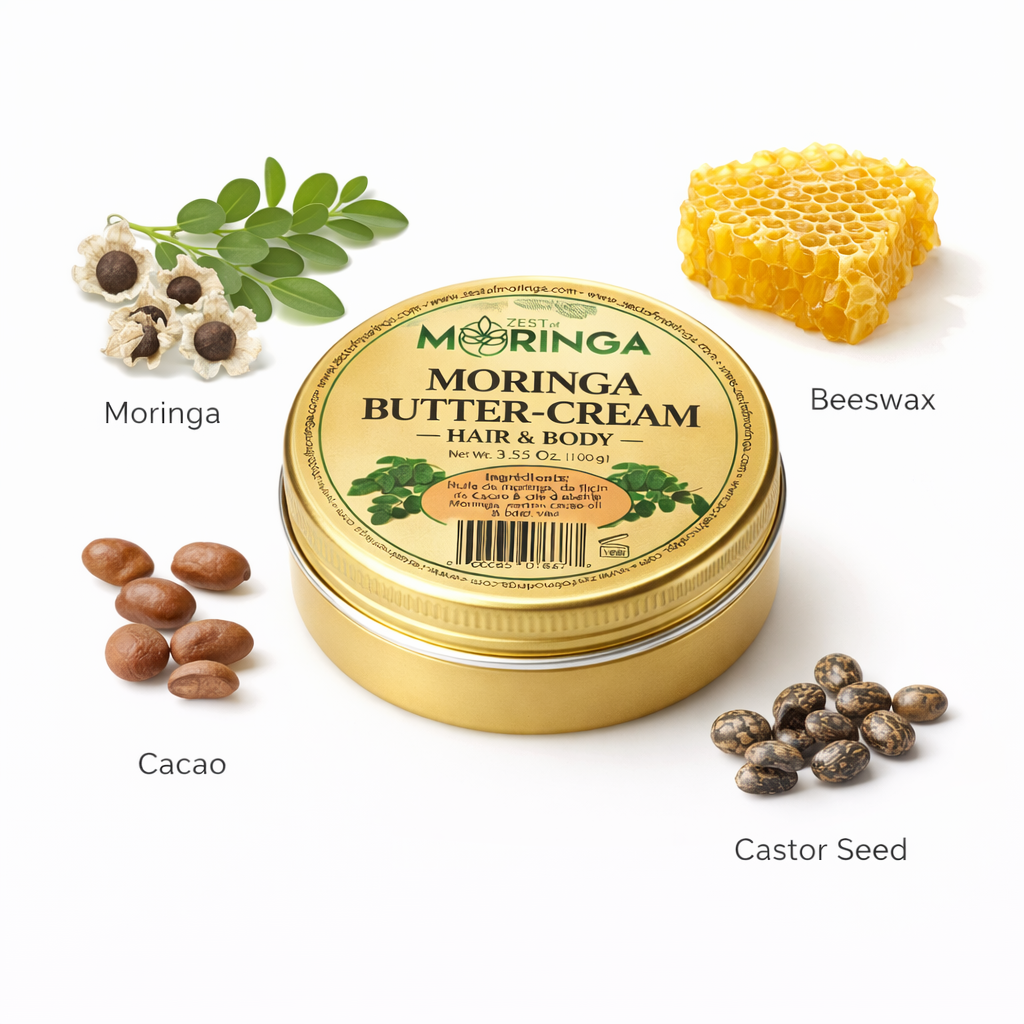 Natural moringa butter cream hair and body 100g — Zest of Moringa Canada