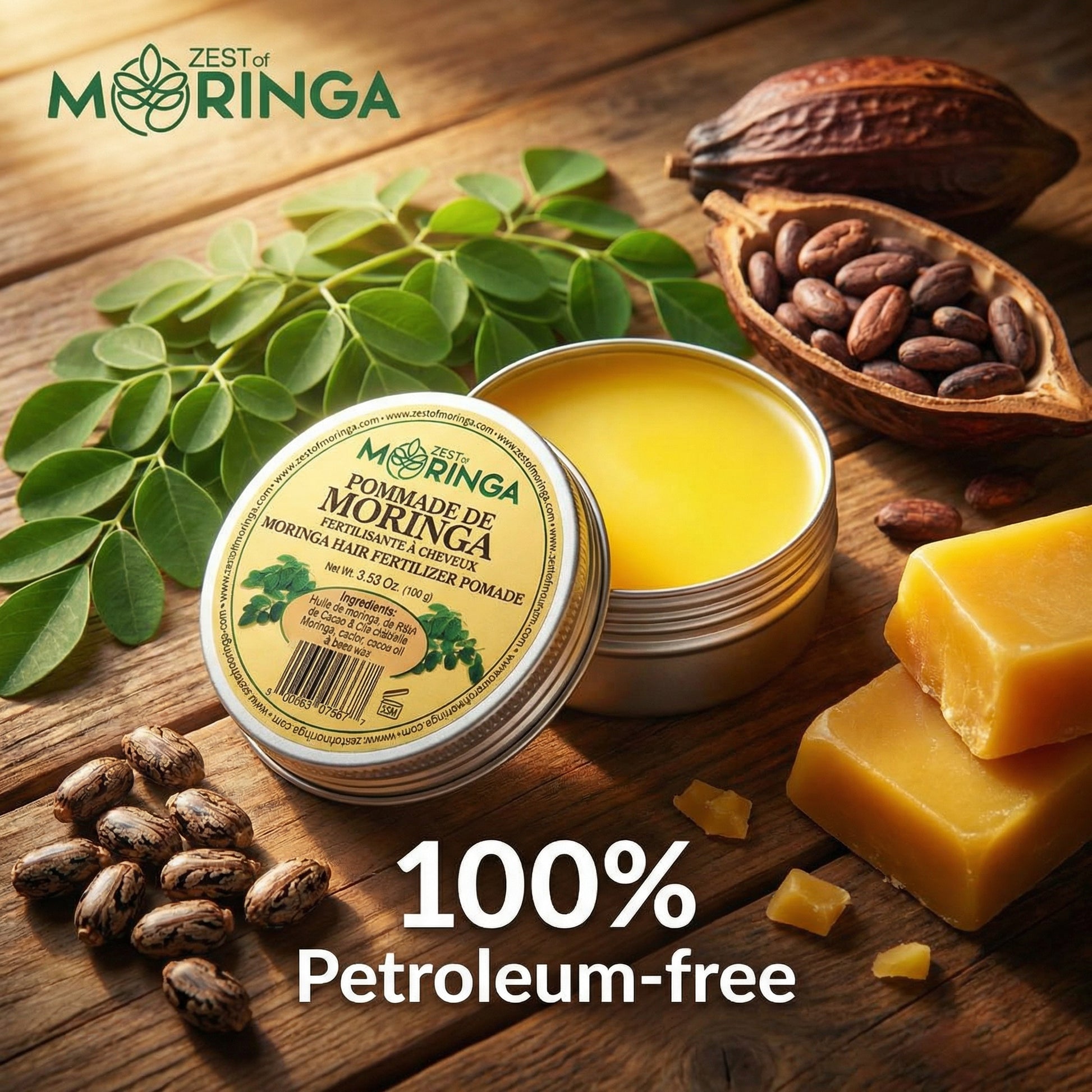 Natural moringa butter-cream for hair and body 100g — Zest of Moringa Canada