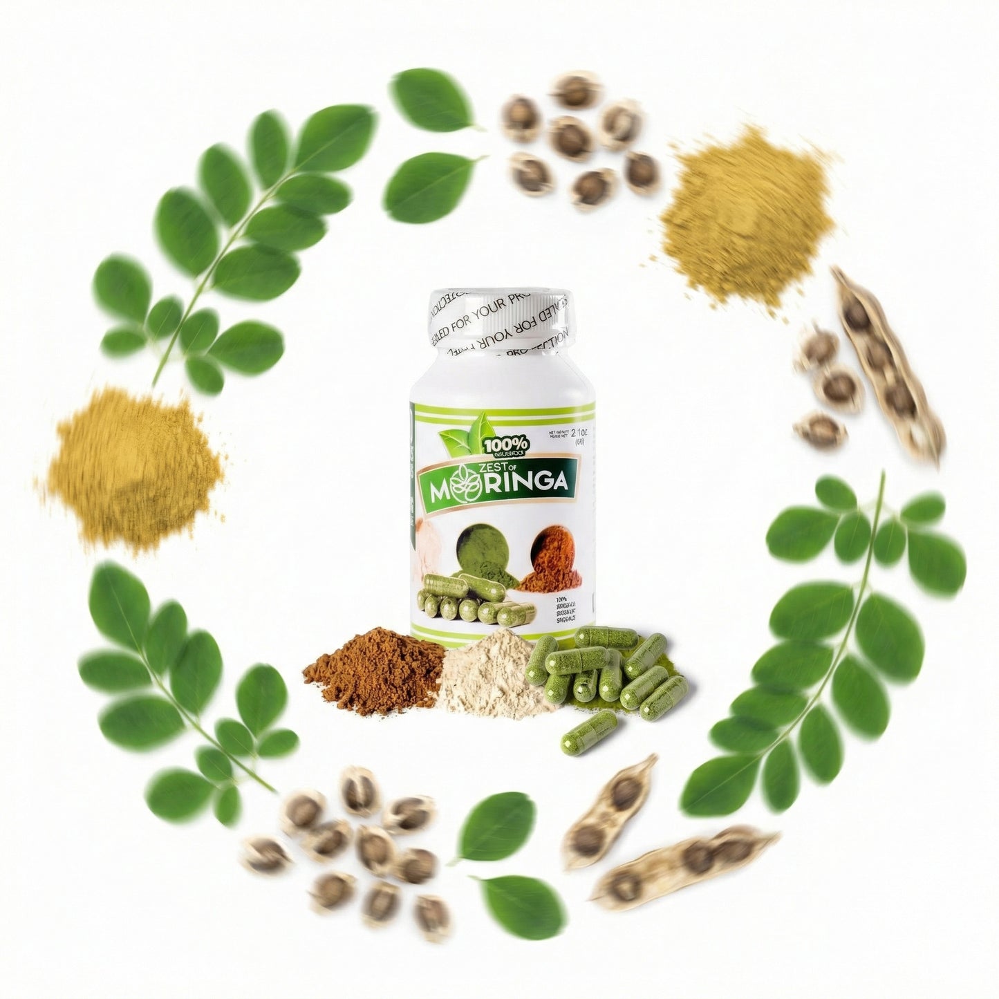 Organic moringa oleifera capsules plant-based supplement Canada