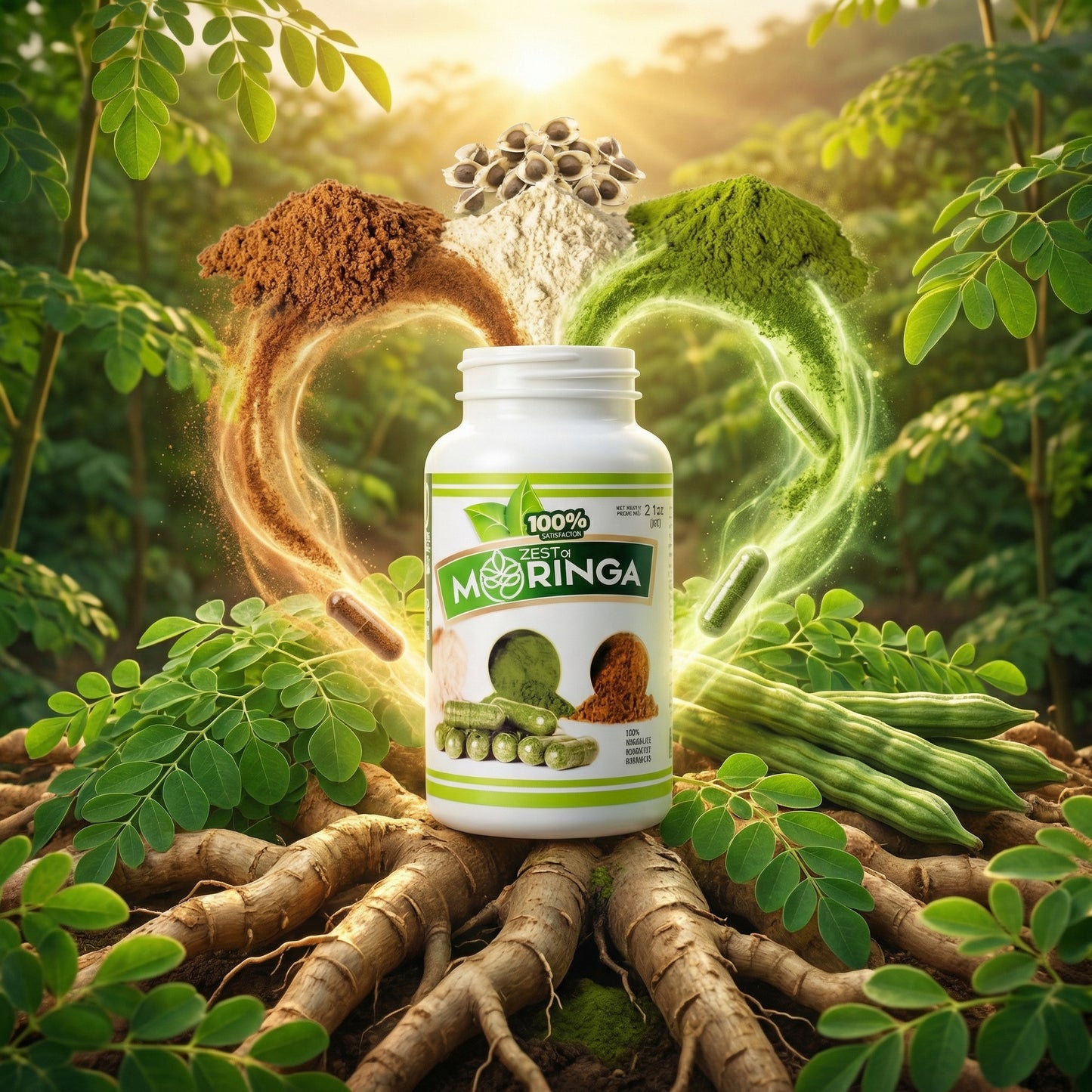 Organic moringa oleifera capsules plant-based supplement Canada