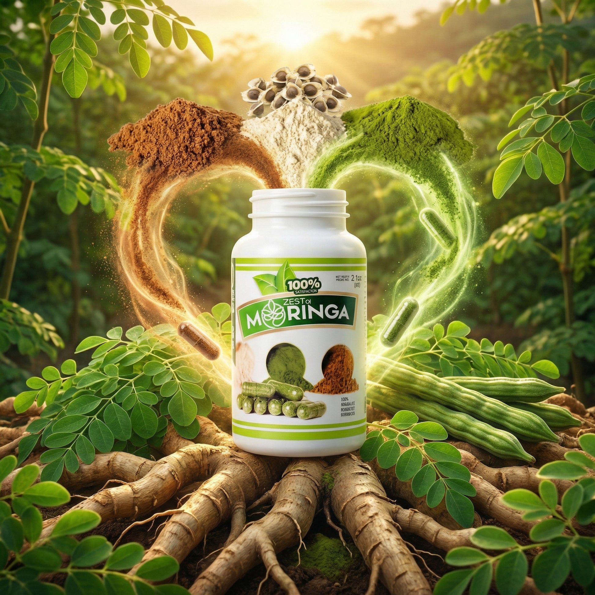Organic moringa oleifera capsules plant-based supplement Canada