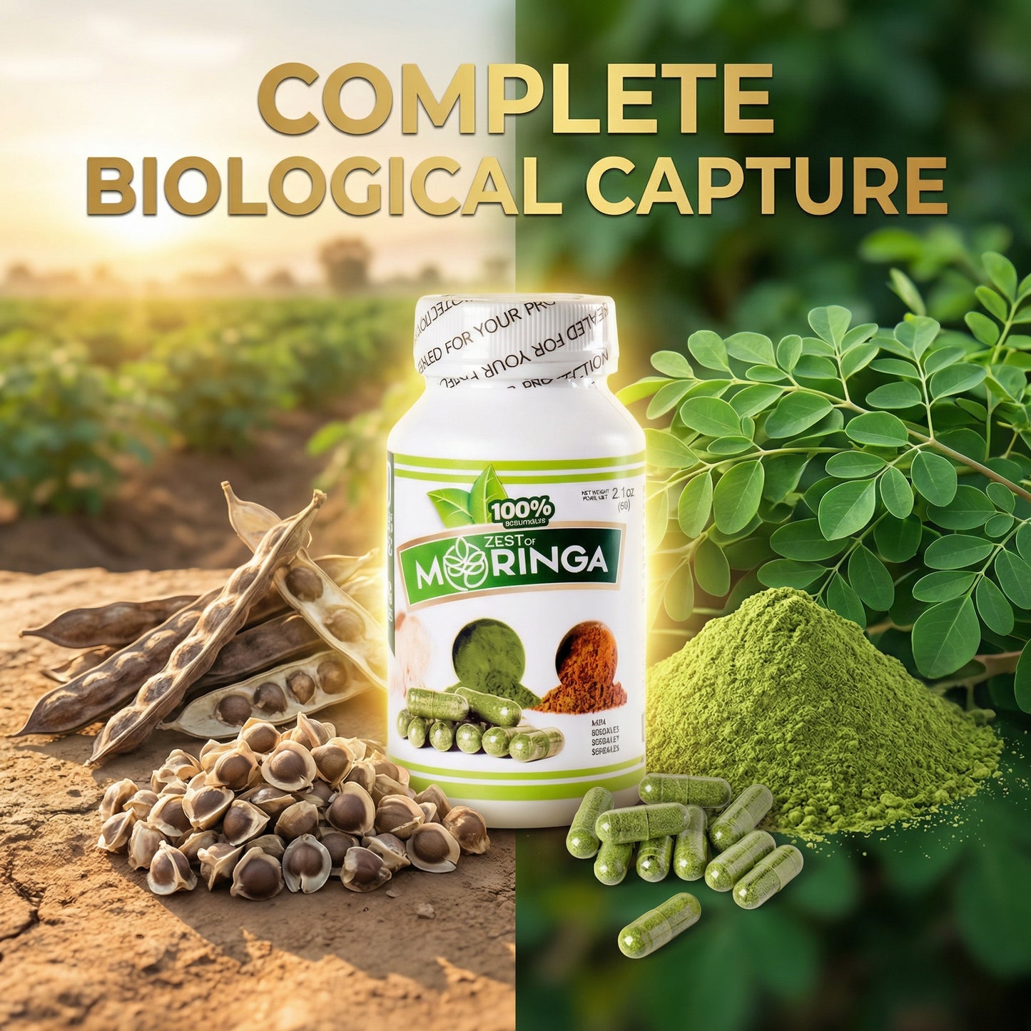 Organic moringa oleifera capsules plant-based supplement Canada