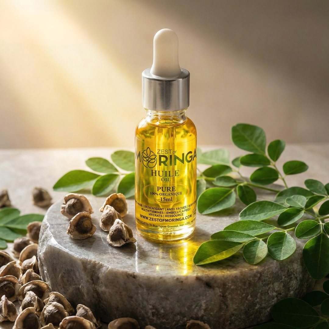 Moringa golden face oil serum — cold-pressed botanical skincare — Zest of Moringa Canada