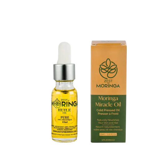 Moringa Golden Face Oil Serum bottle — cold-pressed botanical skincare — Zest of Moringa Canada
