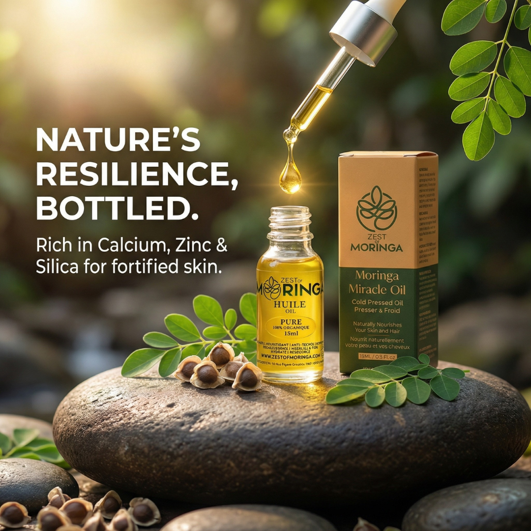Moringa golden face oil serum — cold-pressed botanical skincare — Zest of Moringa Canada
