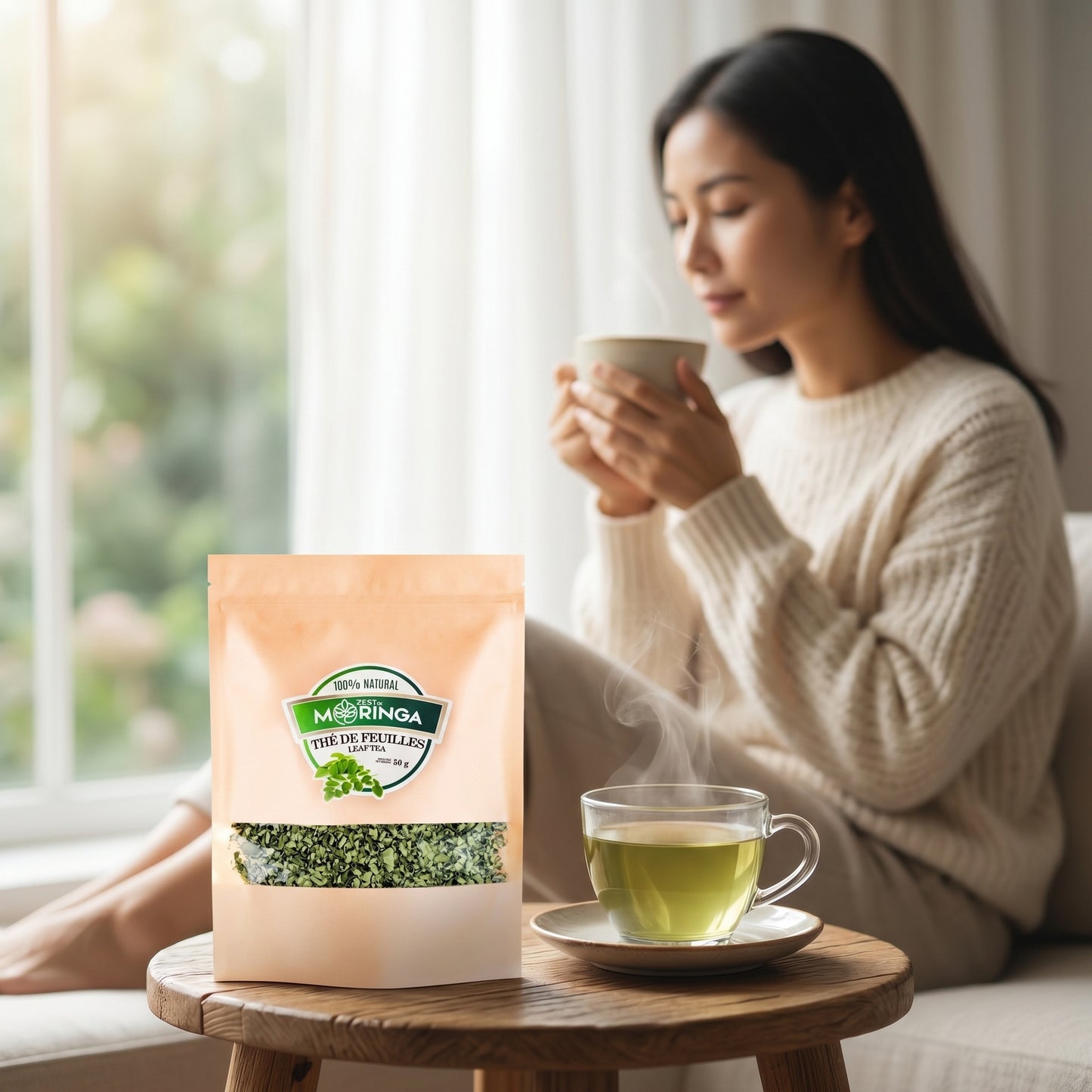 Daily moringa tea ritual — caffeine-free herbal wellness
