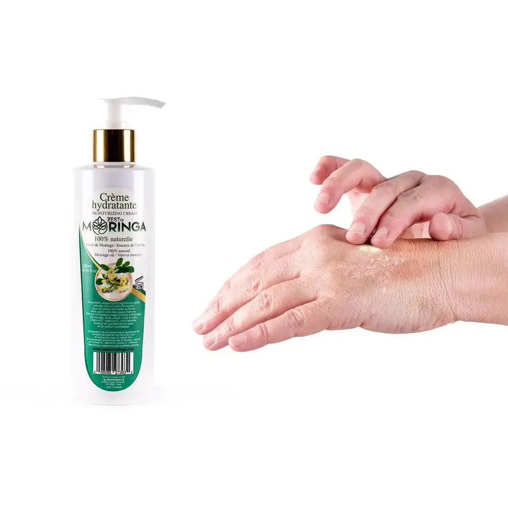 Moringa Oleifera Body Lotion- Make Your Skin Feel Nourished & More Soft-Vetiver Essential Oil Scent-Repair Your Dry Skin With this Formula - Zest Of Moringa