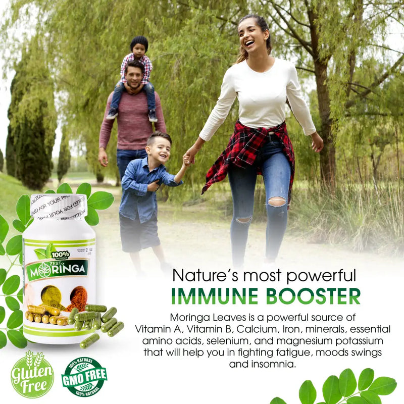 moringa capsules - powerful nutritional supplements mixture of roots, seeds, and leaf powders