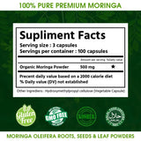 moringa capsules - powerful nutritional supplements mixture of roots, seeds, and leaf powders