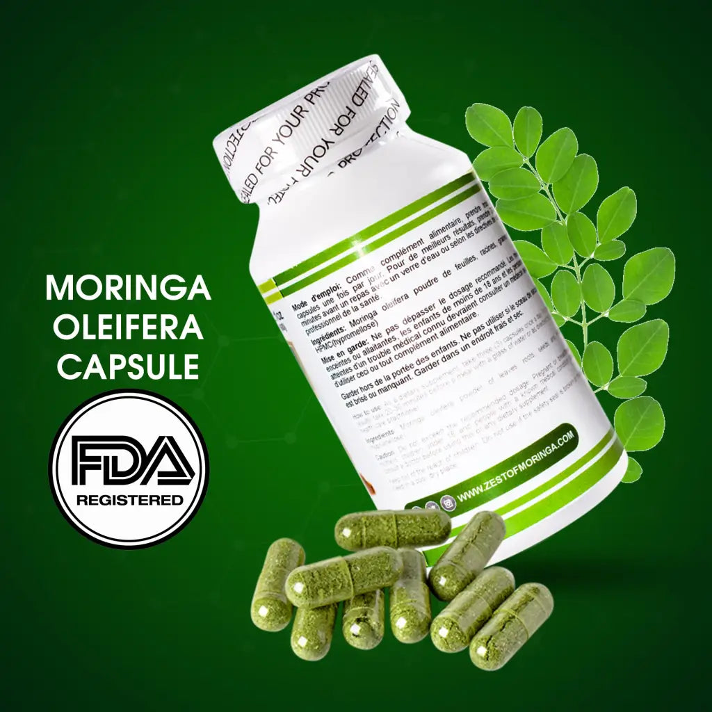 moringa capsules - powerful nutritional supplements mixture of roots, seeds, and leaf powders