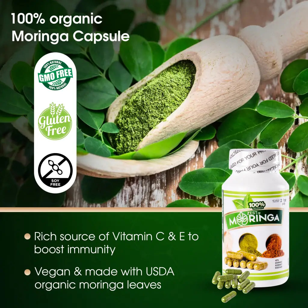 moringa capsules - powerful nutritional supplements mixture of roots, seeds, and leaf powders