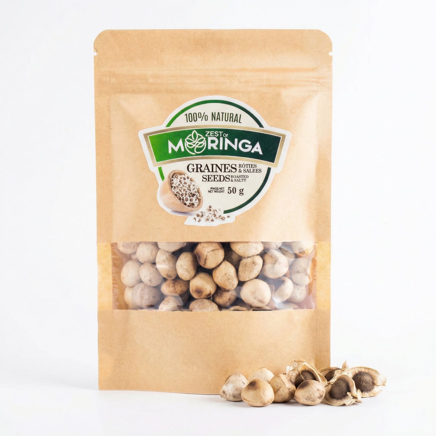 Pure roasted moringa seeds — natural snack