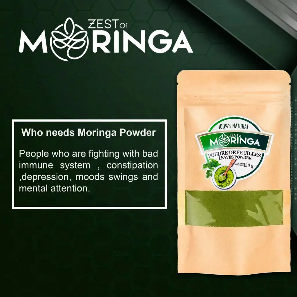 100% Natural Moringa Leaf Powder - Superfood Powder for Strengthen Immune System-150g - Zest Of Moringa