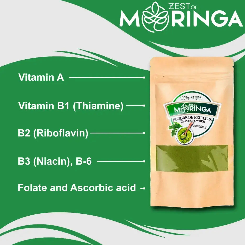 100% Natural Moringa Leaf Powder - Superfood Powder for Strengthen Immune System-150g - Zest Of Moringa